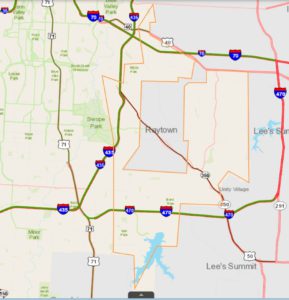 Map of impact area from 63rd and Hardesty pump station